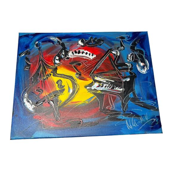 Mark Kazav Painting - Jazz - size 16" x 20" with COA - Musical Original Artist - Picture 9 of 9